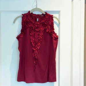 Elie Tahari Red Silk Blouce